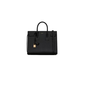 YSL Small Sac De Jour In Matte Embossed Crocodile Leather