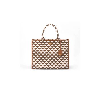 Prada Large Prada Symbole jacquard fabric handbag