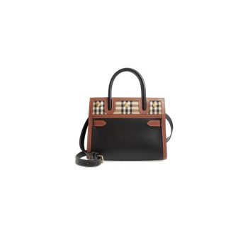 Burberry Mini Vintage Check Two Handle Title Bag