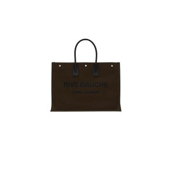 YSL Rive Gauche Large Ysl-Tote Bag In Printed Canvas And Leather