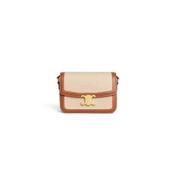 Celine Classique Triomphe Bag In Triomphe Canvas And Calfskin(High-End Grade)