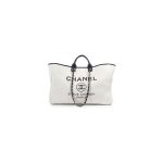 Chanel Woven Straw Raffia Striped Medium Deauville Tote