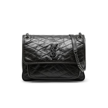 YSL Niki Medium In Crinkled Vintage Leather