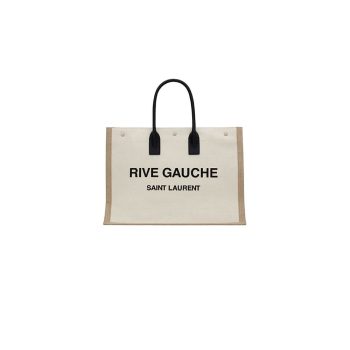 Fendi Rive Gauche Tote Bag In Linen And Leather