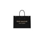 YSL Rive Gauche Large Ysl-Tote Bag In Embroidered Raffia And Leather