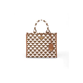 Prada Large Prada Symbole jacquard fabric handbag