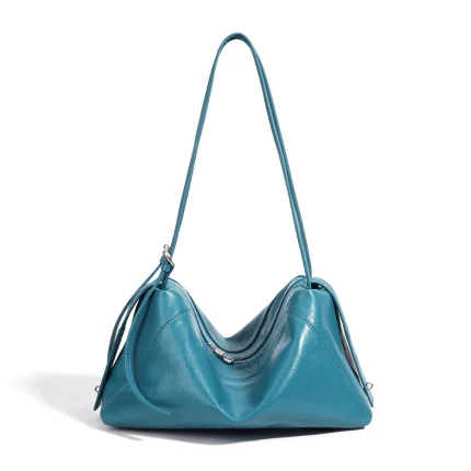 2026 New Genuine Leather Hobo Bag, First Layer Cowhide, Lazy Style Underarm Shoulder Bag, Casual Tote Pillow Bag for Women